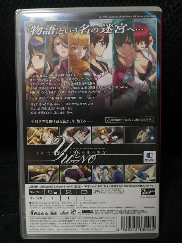 美品　この世の果てで恋を唄う少女YU-NO - Switch　初回封入特典付