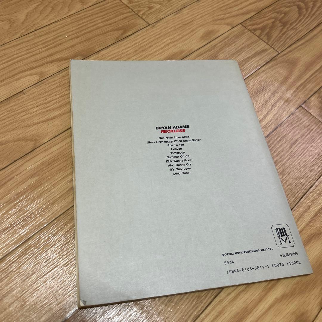 ブライアン•アダムス レックレス バンドスコア タブ譜 BRYAN ADAMS