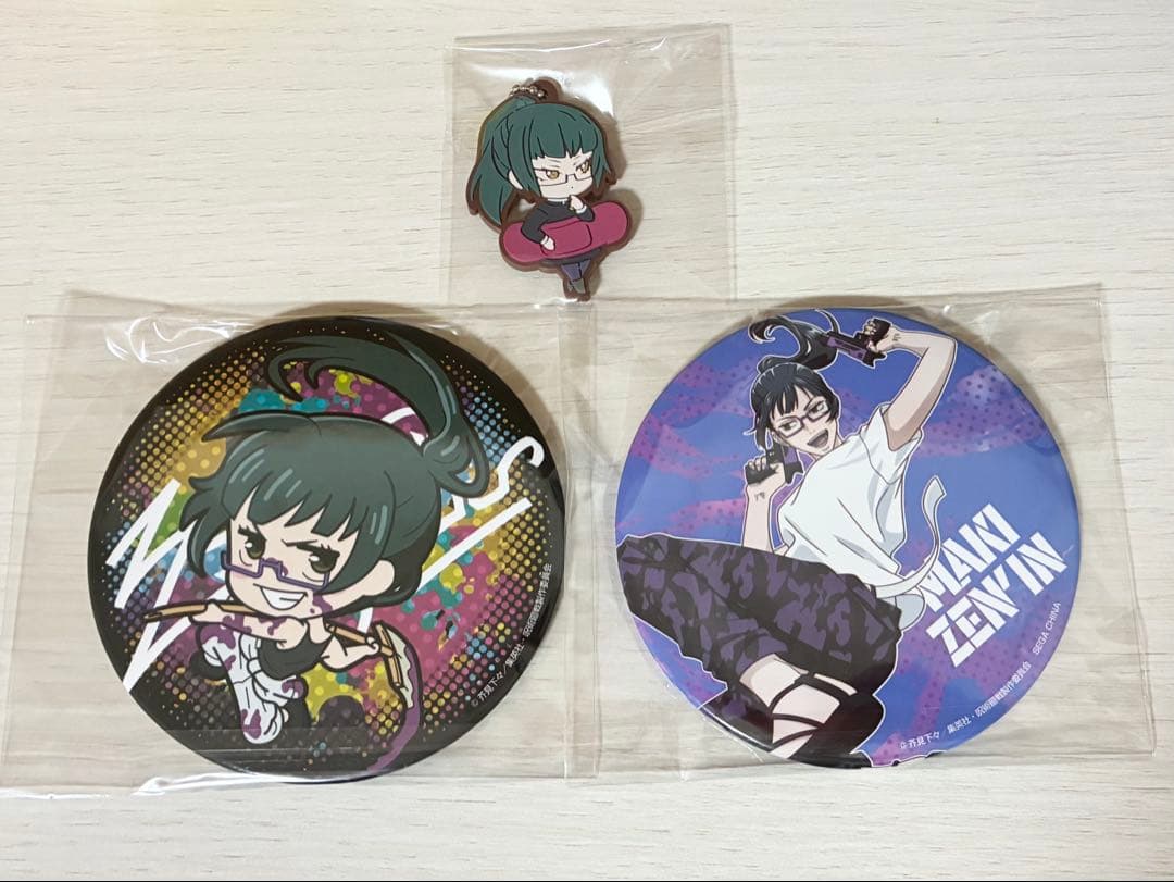 呪術廻戦 禪院真希 10cm缶バッジ ラバーストラップ - メルカリ