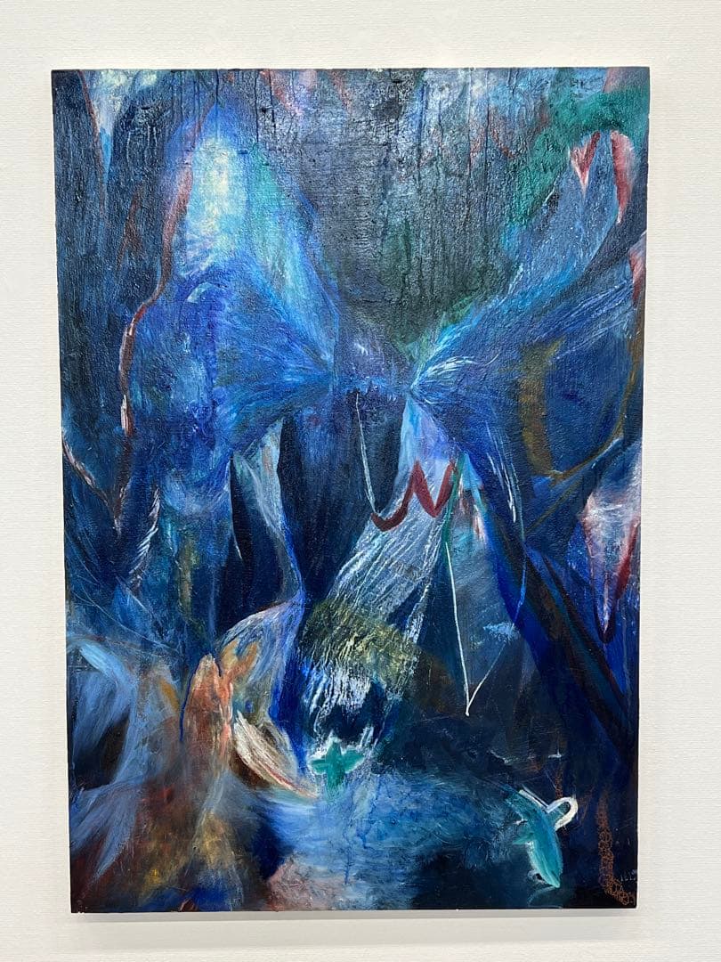 P50号】good blue(cave) 油絵 oil painting