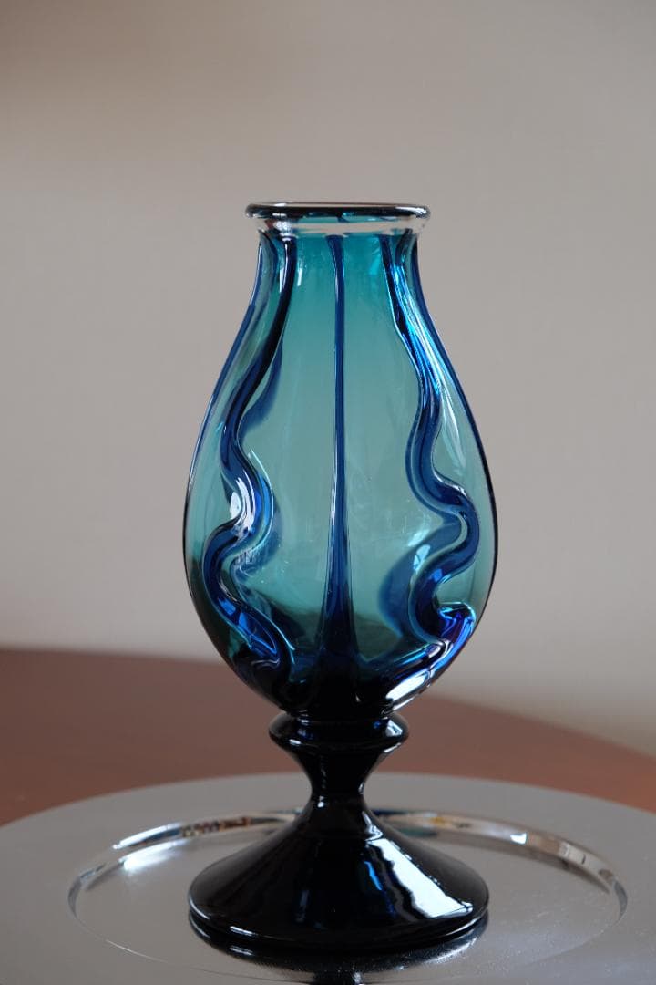 舩木倭帆 吹きガラス 花瓶 花器 骨董 民藝ガラス グラス 横山秀樹 小谷