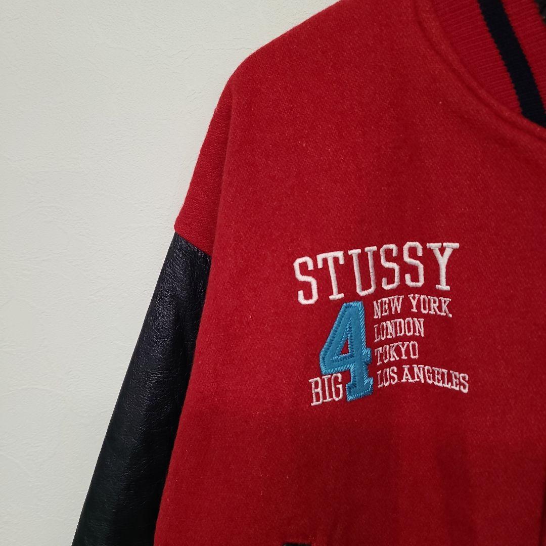 1998年 OLD STUSSY BIG4 袖レザー スタジャン 希少カラー - メルカリ