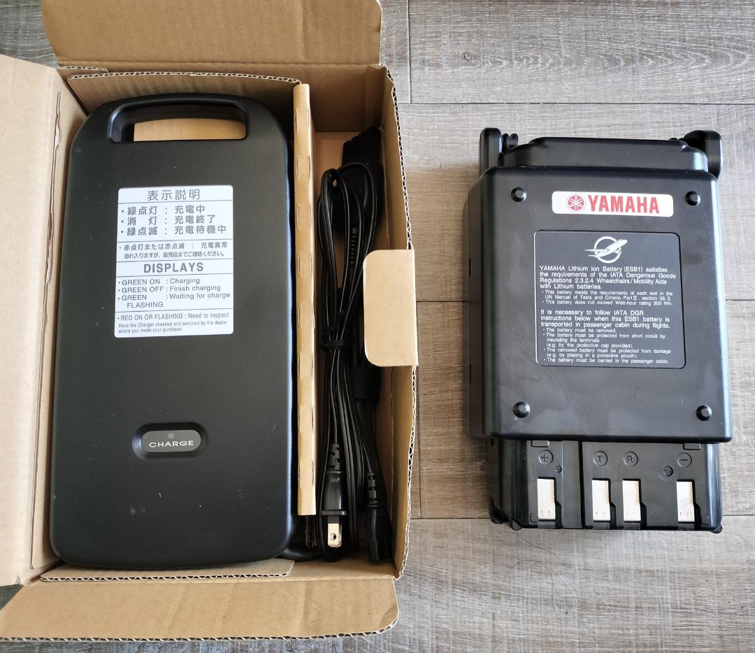 ヤマハ電動車椅子用　リチウムイオンバッテリー　充電器セット　超美品 ゆうちょ等銀行先振込限定] ヤマハ電動車いす部品 JW新リチウムイオン