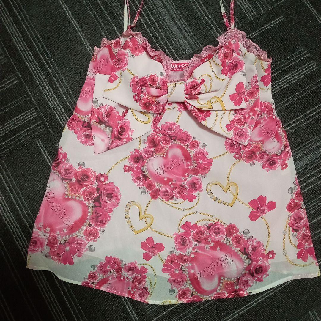 MA*RS 花柄リボンキャミソール MA*RS】【通販限定販売】幾何学バラ柄キャミソール - ピンク size-F