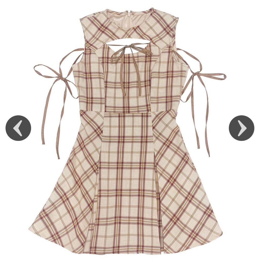 フロントオープンチェックミニワンピ♡XS完売品♡新品未使用♡ミシェル