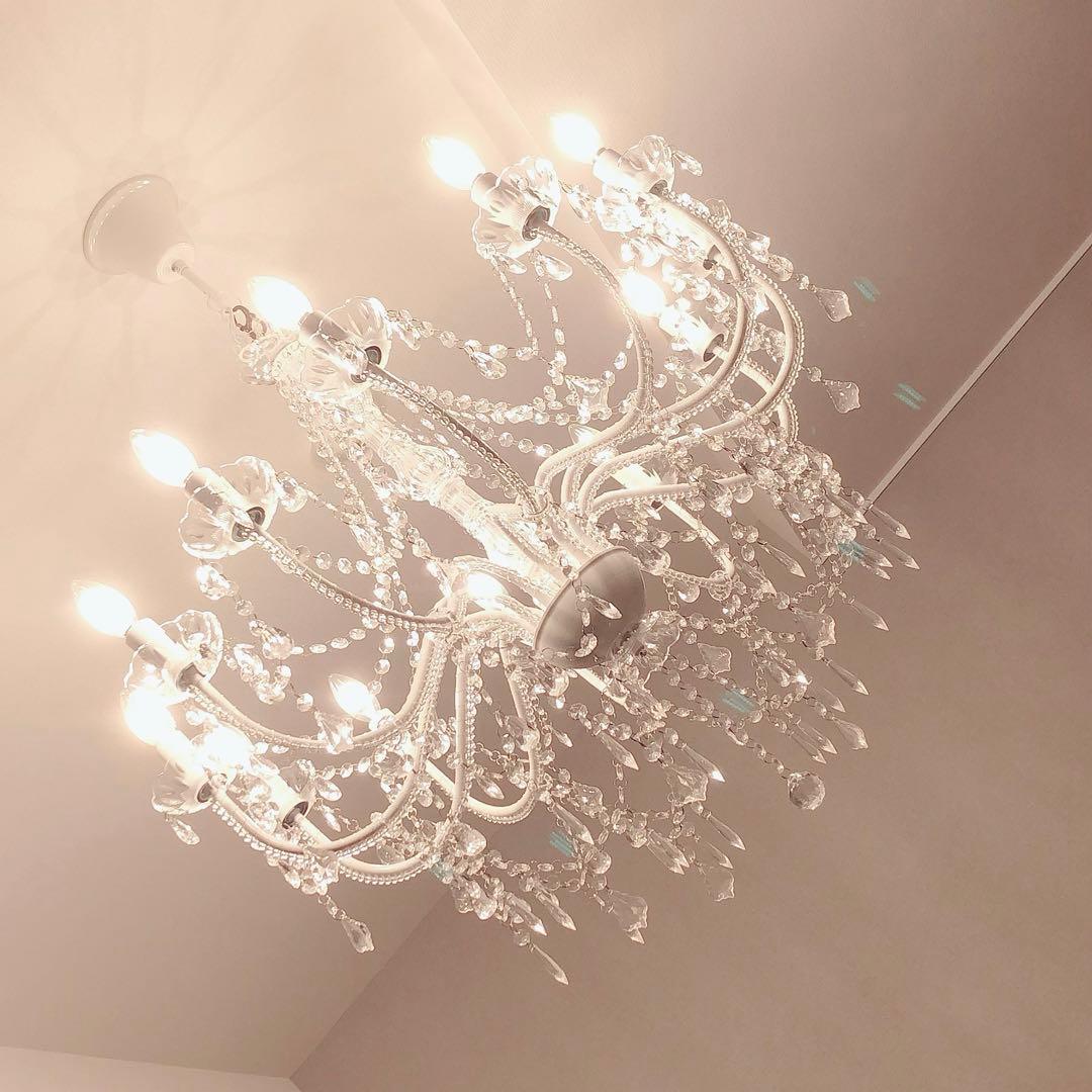 シャンデリア 透明ビーズ 12灯 取扱説明書、おまけ付きの通販はau PAY