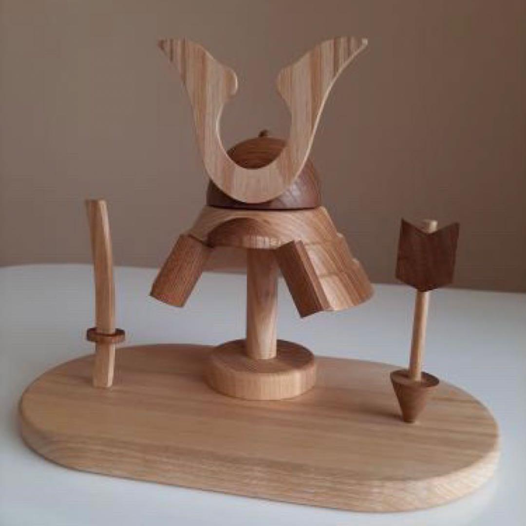 lemi toys正規品　木製 五月人形 兜 Wooden Kabuto set by Lemi toys 木製兜セット 木製 兜飾り 兜