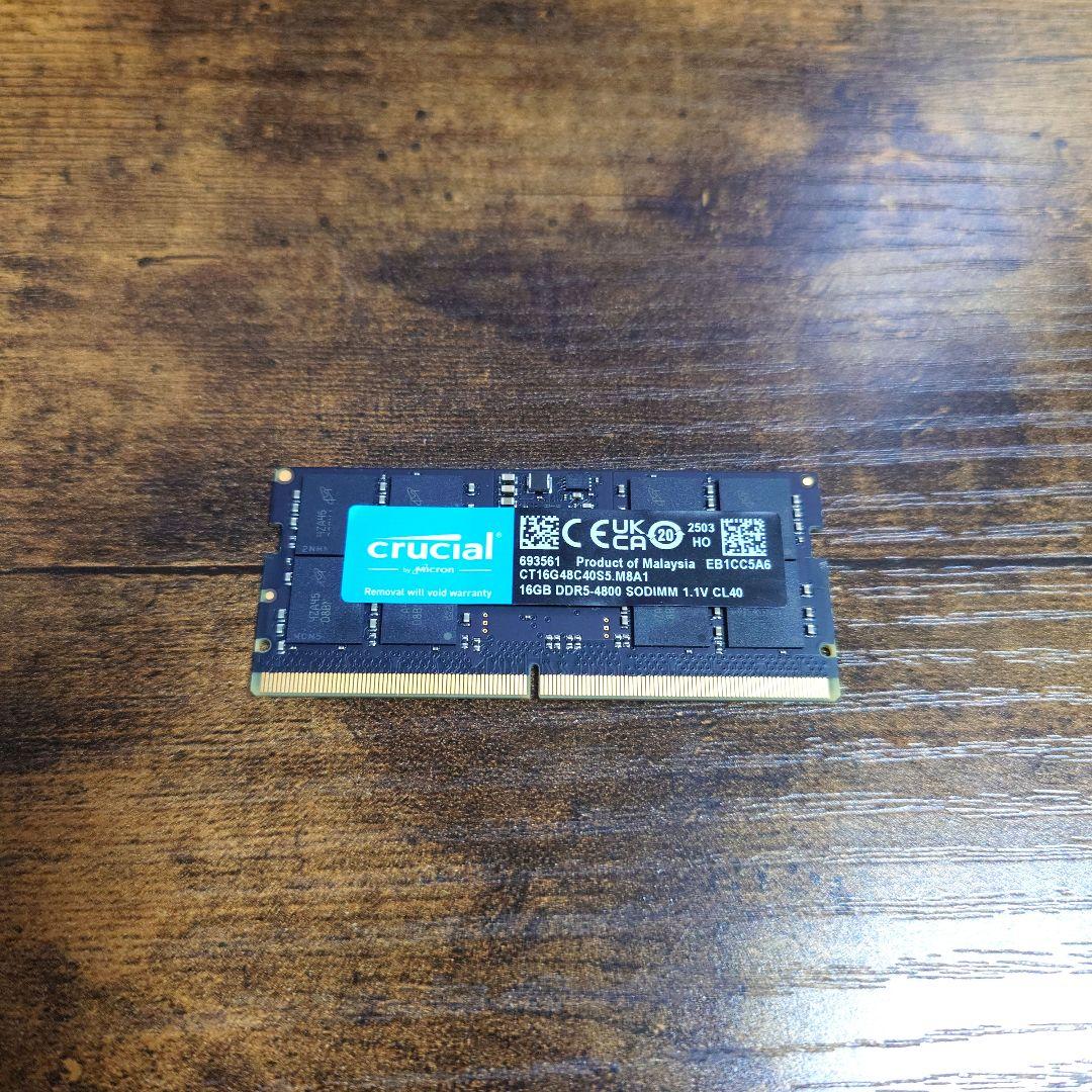 Crucial メモリ 16G DDR5 4800MT CT16G48C40S5 Crucial 16GB DDR5-4800 SODIMM | CT16G48C40S5 | Crucial ES