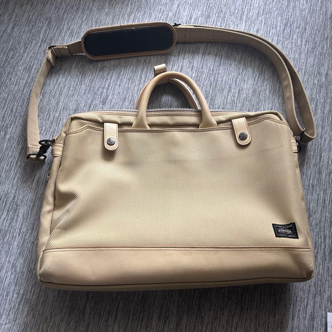 PORTER ポーター　ブリーフケース　エルダー　ベージュ　ヌメ革　レザー ELDER(エルダー) BRIEFCASE | 吉田カバンホームページ | YOSHIDA & Co.