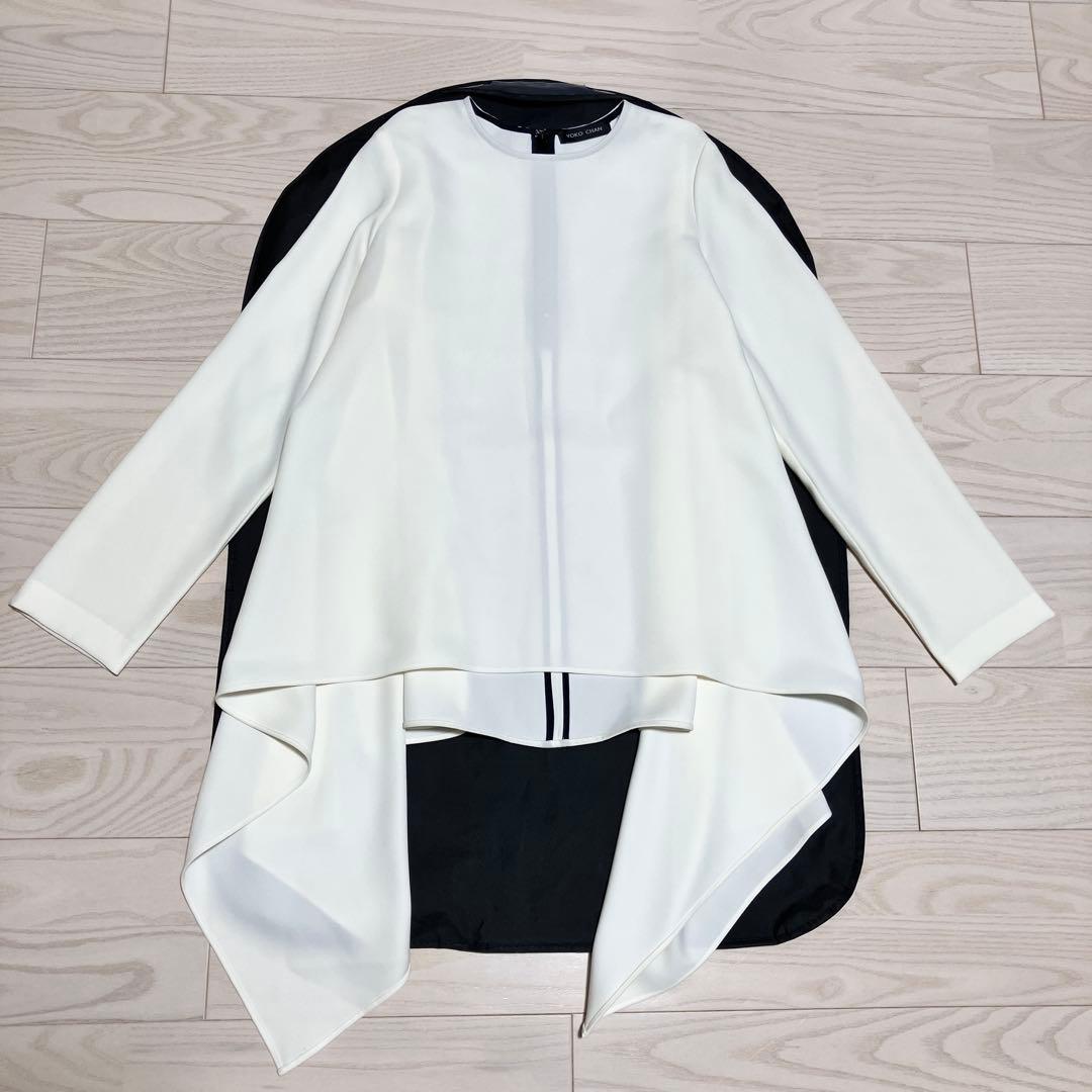 【美品】YOKO CHAN フレアポイントブラウス　サイドスリット　長袖　36 フレアスリーブパールスリットラインドレス – YOKO CHAN