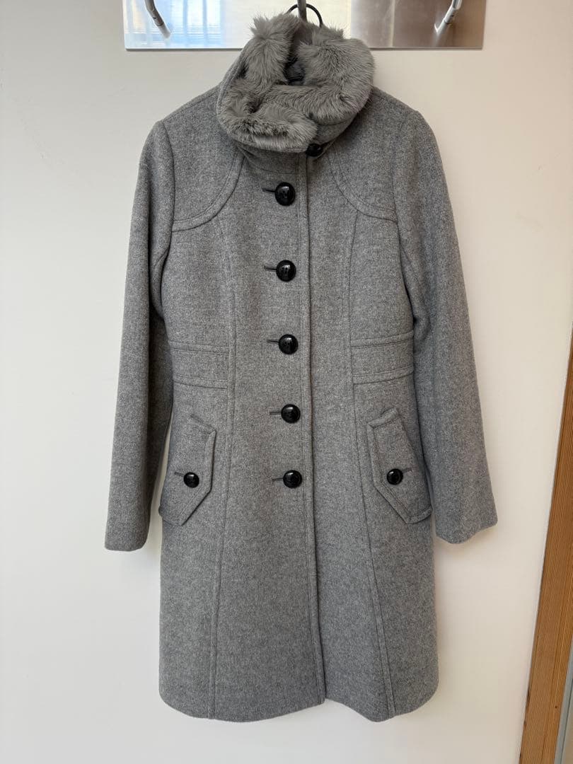 BLUE LABEL CRESTBRIDGE】ラビットファーウールコートグレー