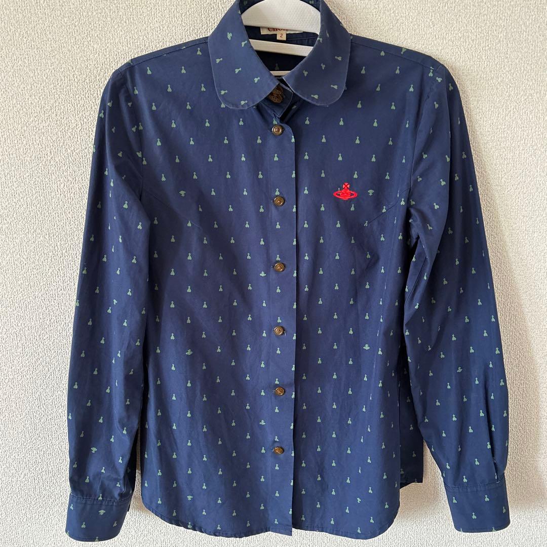 ヴィヴィアンウエストウッド　ネイビーブラウス ネイビー（紺）系 Vivienne Westwood(ヴィヴィアンウエストウッド