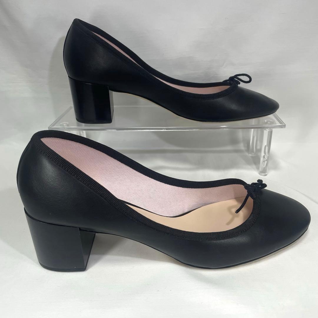 ☆レペット/チャンキーヒール/パンプス/レザー/ブラック/24cm - メルカリ