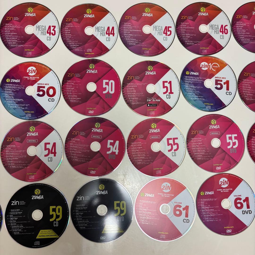 ズンバ ZUMBA ZIN40〜61 バックナンバCD＋DVD（60番欠番）