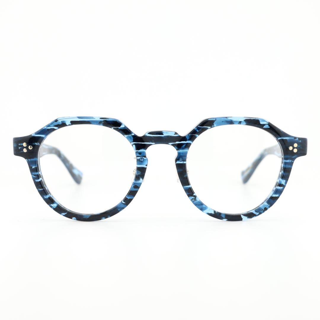 定価38,500円！》内藤熊八作／くまはちさく ブルー・セルロイド メガネ