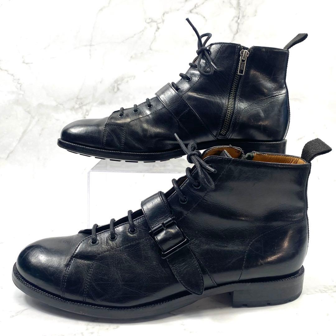 美品】alfredoBANNISTER ベルトデザイン ワークブーツ 黒 43 - メルカリ