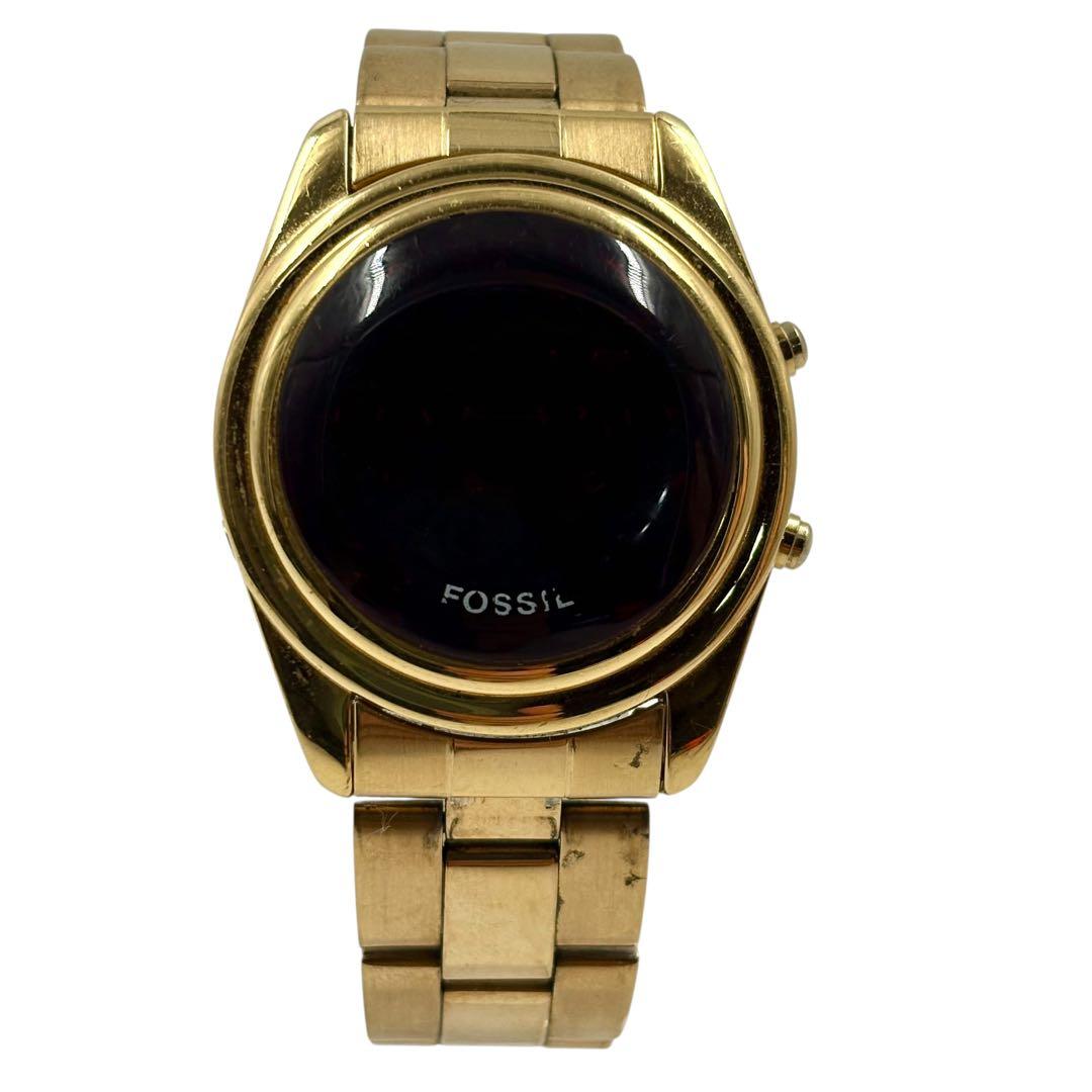 archive y2k 00s fossil watch LED gold