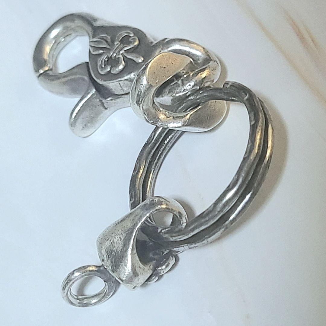 シルバー925 フレア キーチェーン クリップ ノーブランド 百合 ユリ