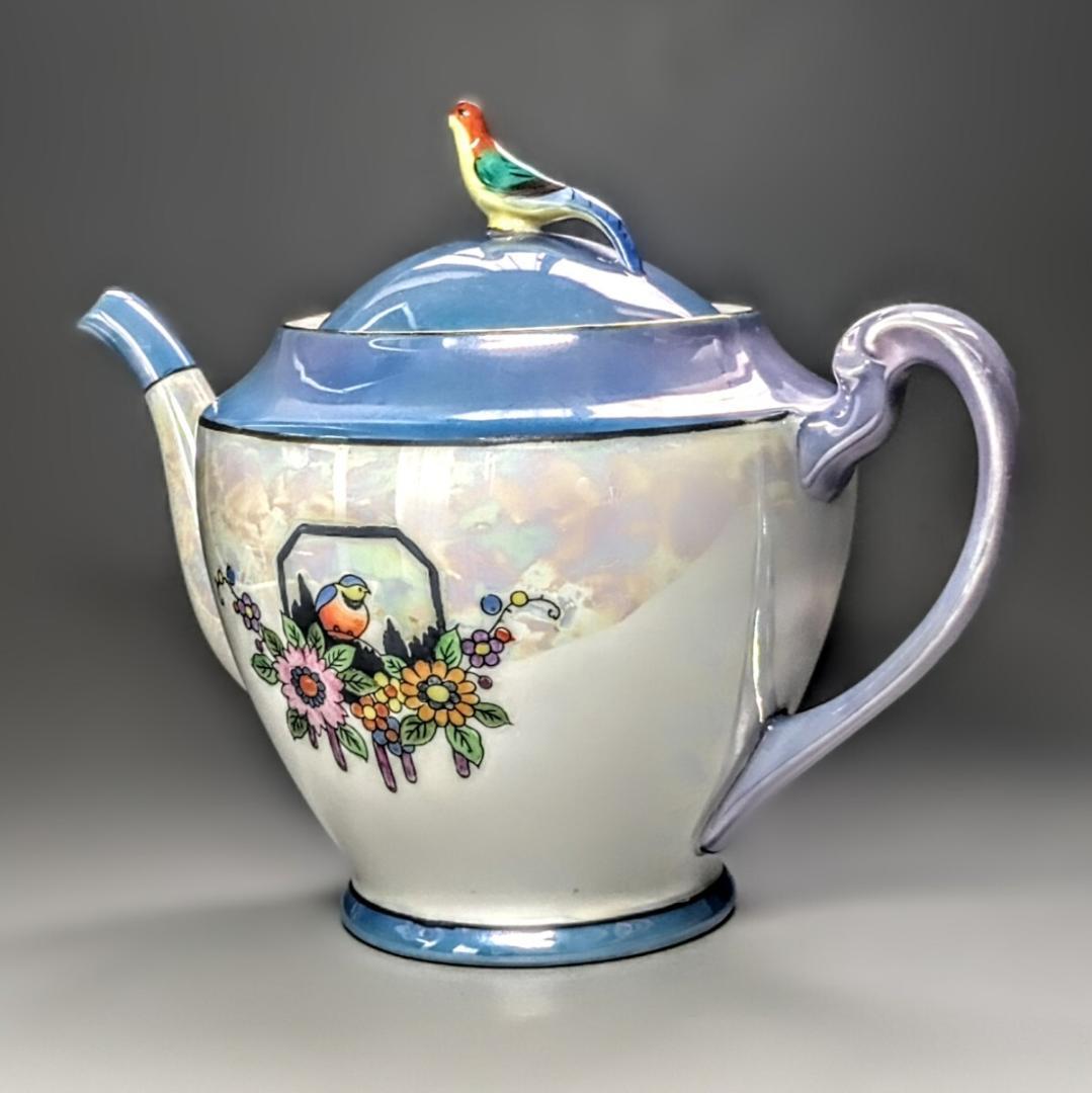 オールドノリタケ アールデコ期大銘品 シリルシー鳥フィギュリン摘