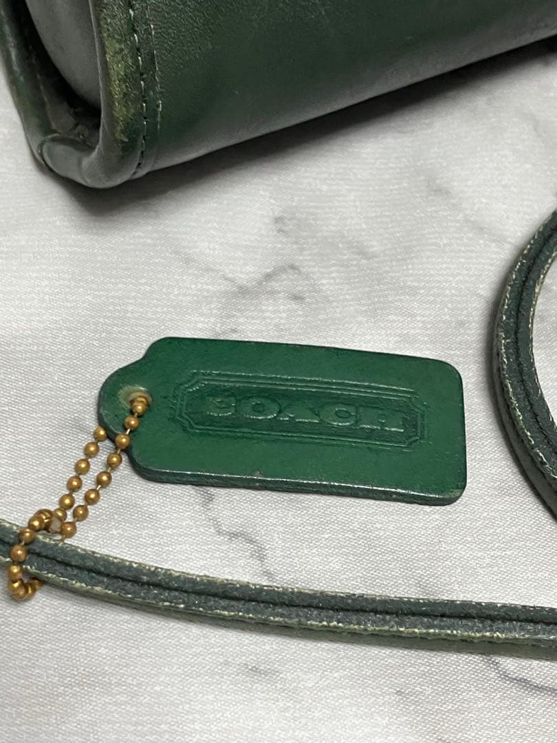 COACH オールドコーチ ハーフムーン ダークグリーン ミニショルダーバッグ