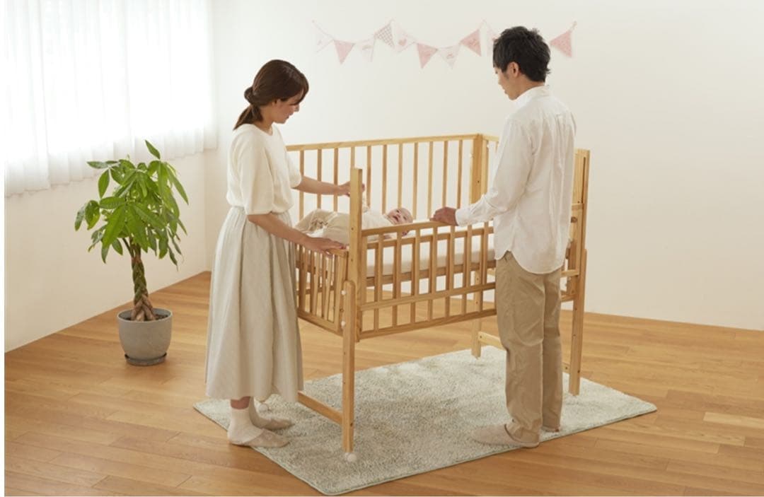 ベビーベッド トール Wオープン 大和屋 ナチュラル yamatoya - メルカリ