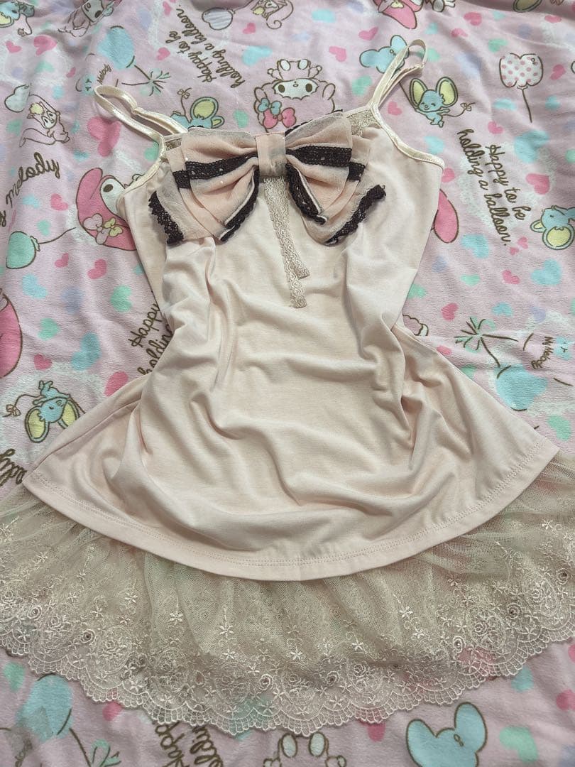 axes femme♡ビッグリボンキャミソール美品.希少.y2k axes femme（アクシーズ ファム） キャミソール レーシービッグリボン