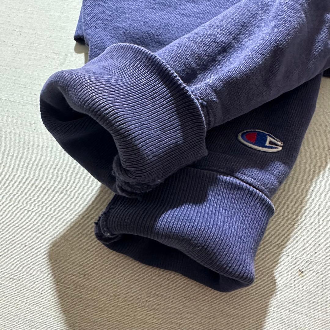 90s USA製 チャンピオン リバースウィーブ 茄子紺 ワンポイント