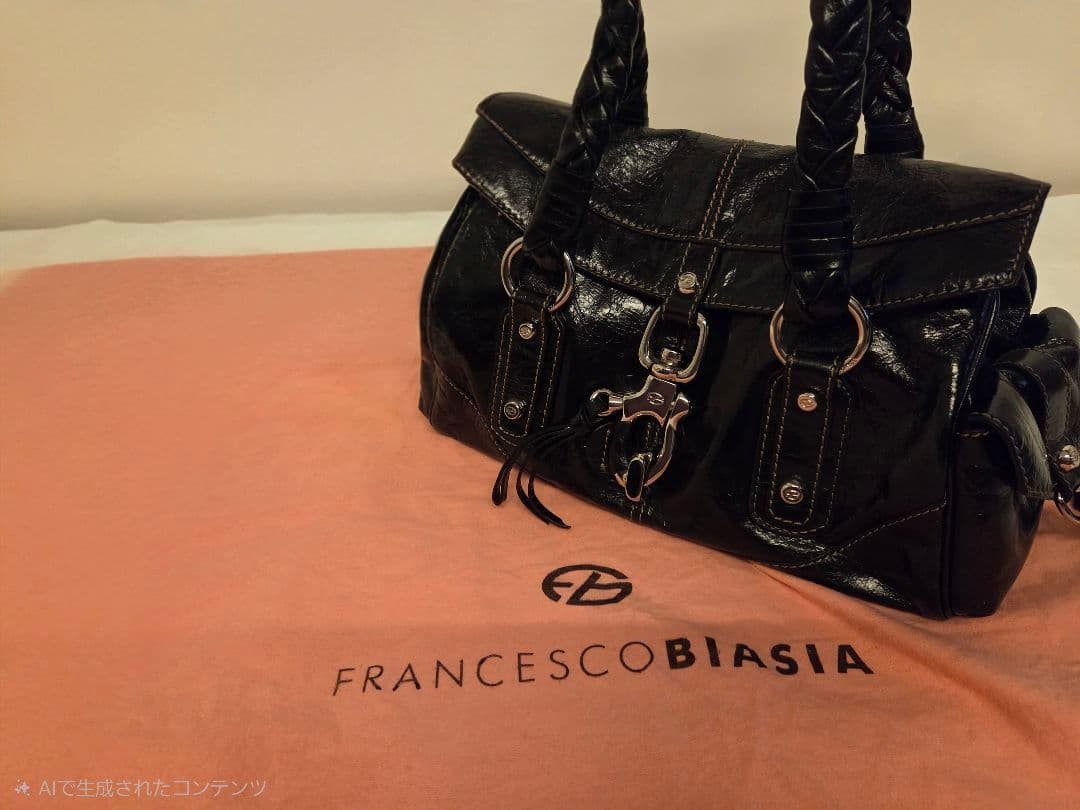 francesco biasia ハンドバッグ レザー 黒 編みこみ y2k - メルカリ