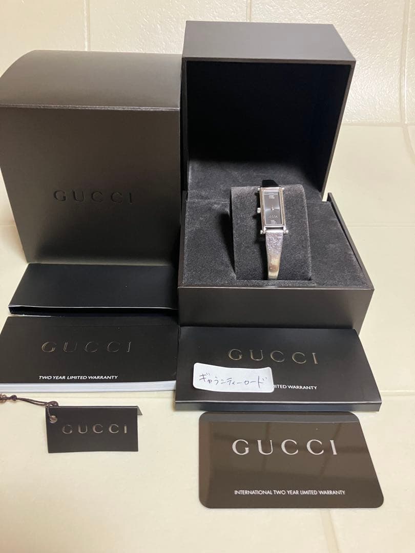 訳あり　電池切れ　グッチ　1500L 時計　シルバー　文字版グレー GUCCI グッチ 1500L クオーツ レディース時計 ウォッチ SSブレスレット