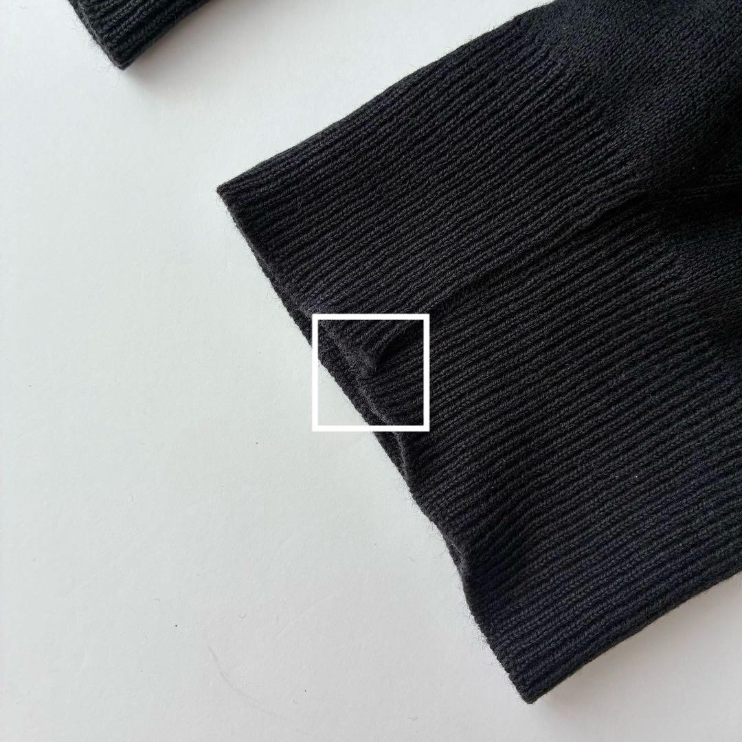 80s USA製 L.L.BEAN ブラック 黒 ハイゲージ コットン セーター