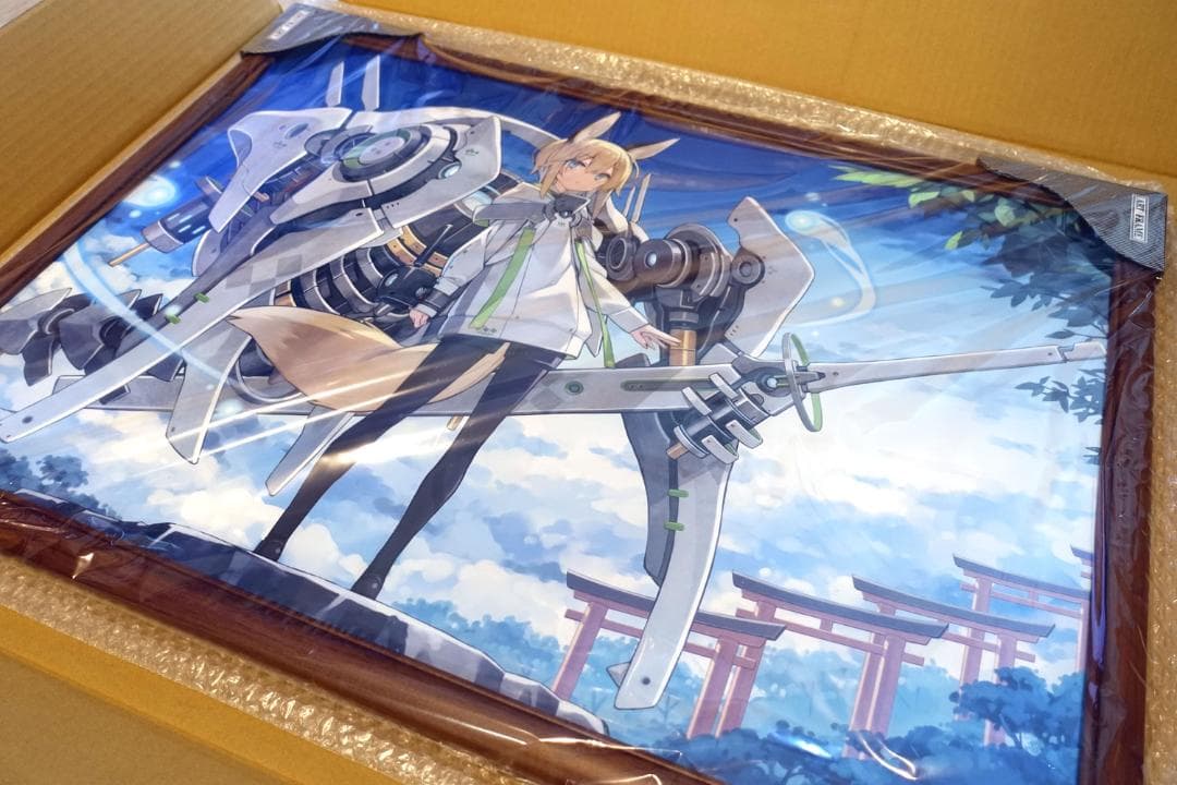 絵師100人展12】複製原画 室埴ポコ 近接武装型狐娘(緑)