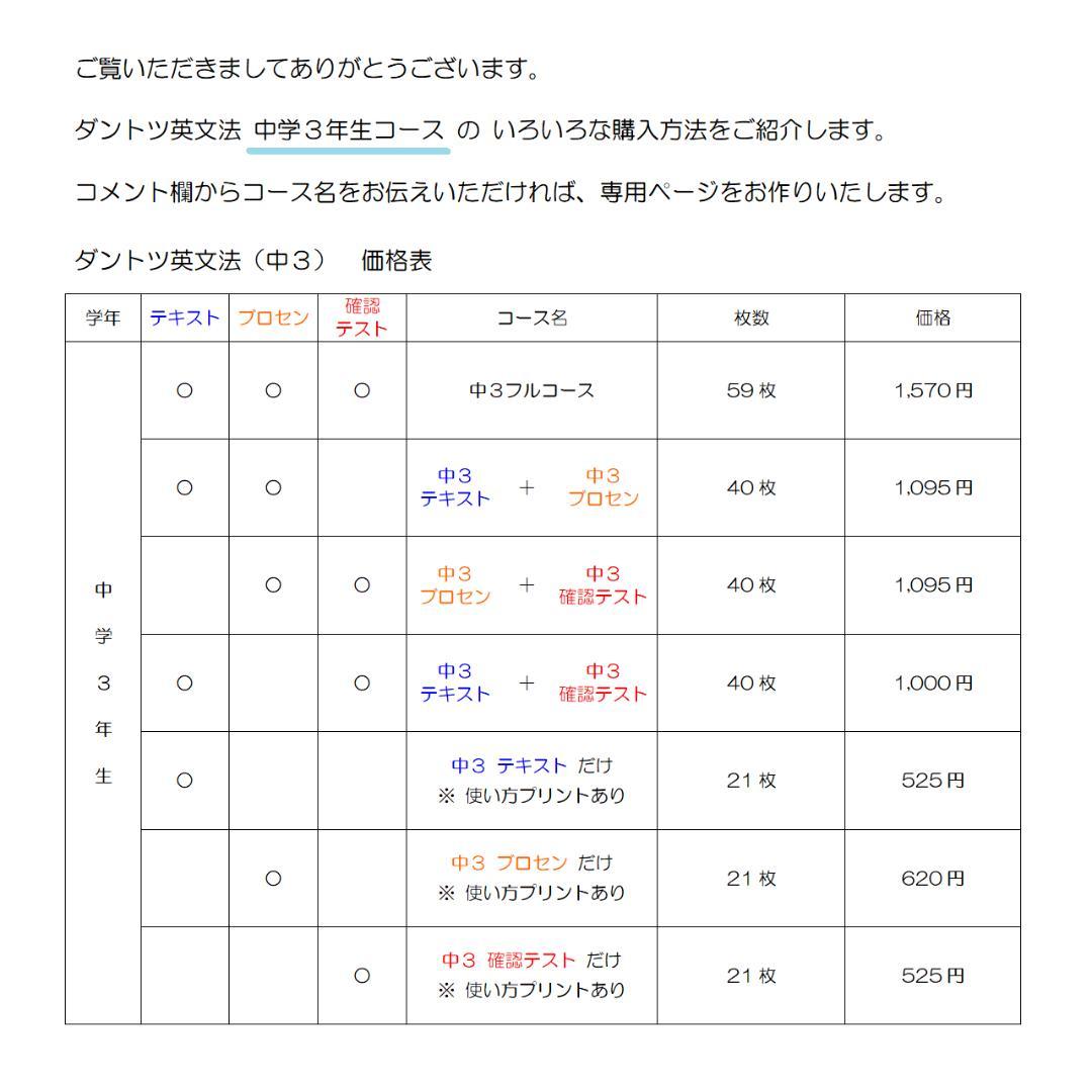 匿名配送】ダントツ英文法フルセット［全302枚］メルカリ限定販売の