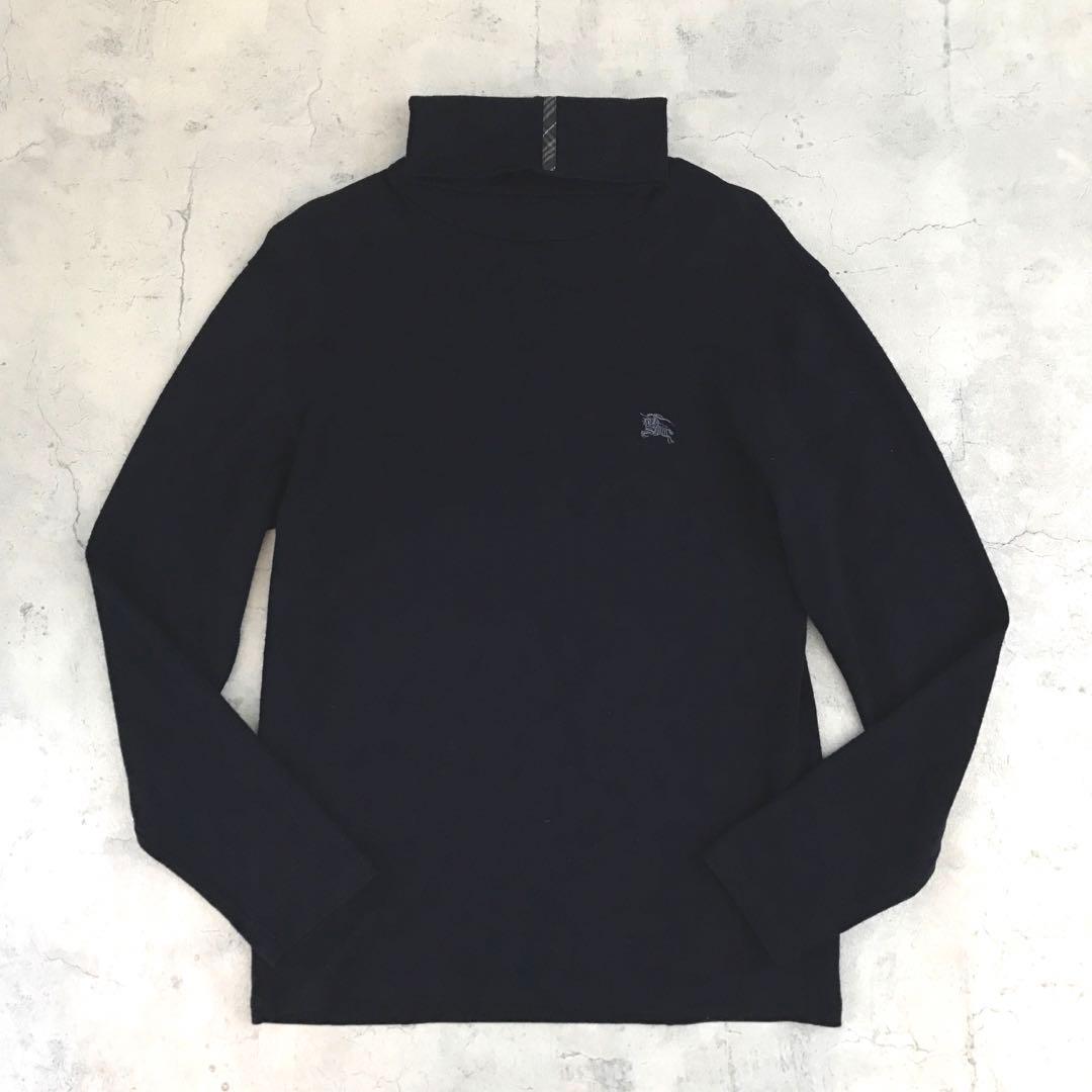美品 タートルネック ニットM ネイビー Burberry バーバリー（値下げ）