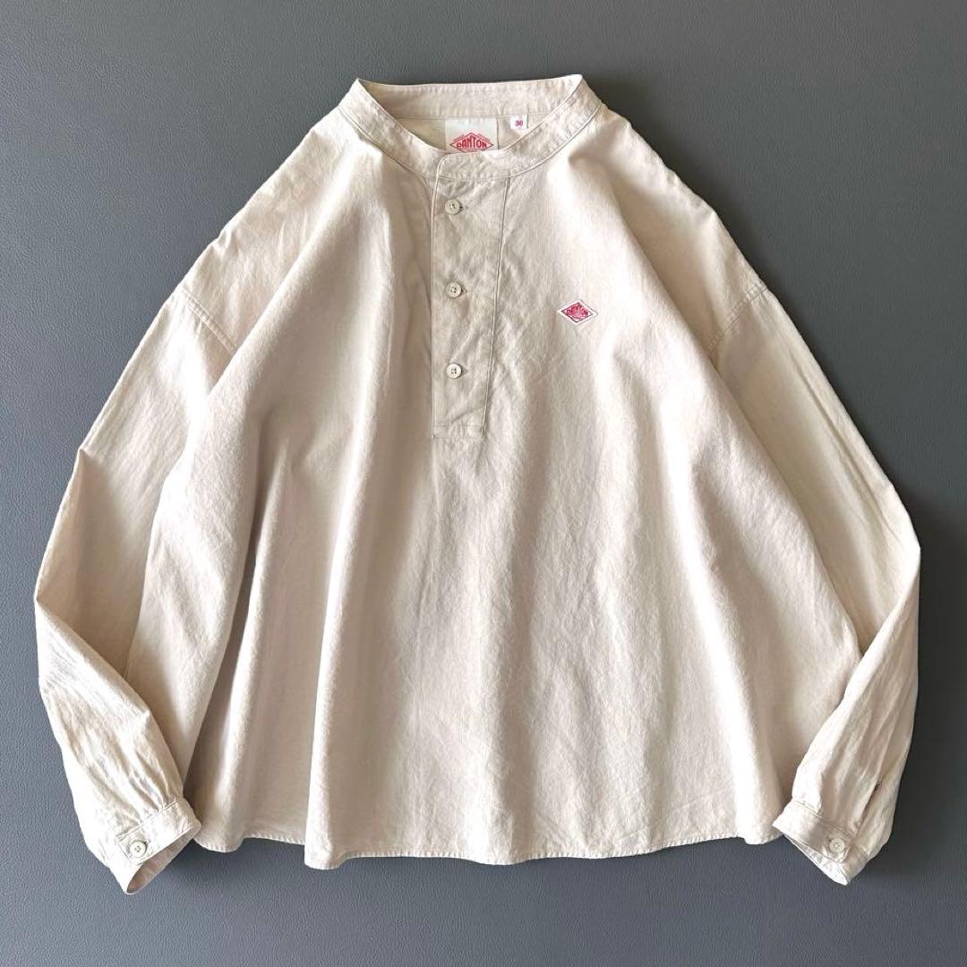 美品 ダントン ヘンリーネック プルオーバーシャツ 36 アイボリー DANTON [ダントン] W ORGANIC COTTON HENLEY NECK SHIRT [DT-B0304OCV
