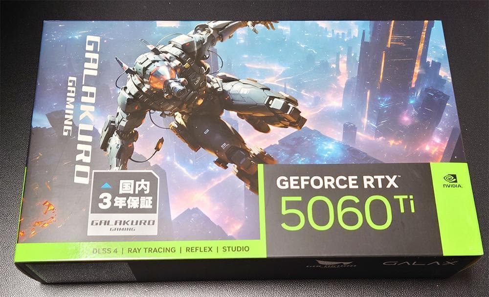グラフィックボード・グラボ・ビデオカード GeForce RTX 5060 Ti 16GB GALAKURO GAMING GALAKURO GAMING、「GeForce RTX 5060 Ti」を搭載したOC仕様のビデオ
