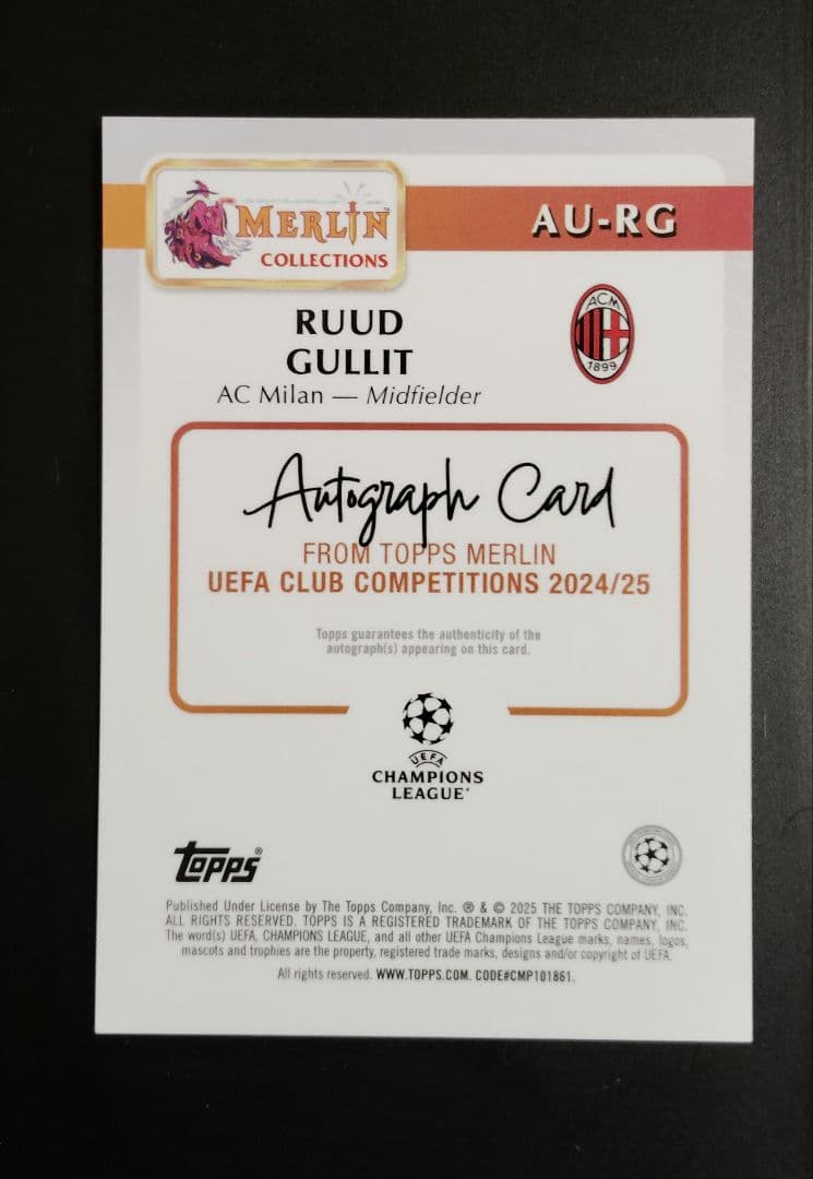 世界75枚限定】topps MERLIN ルート・フリット 直筆サイン - メルカリ