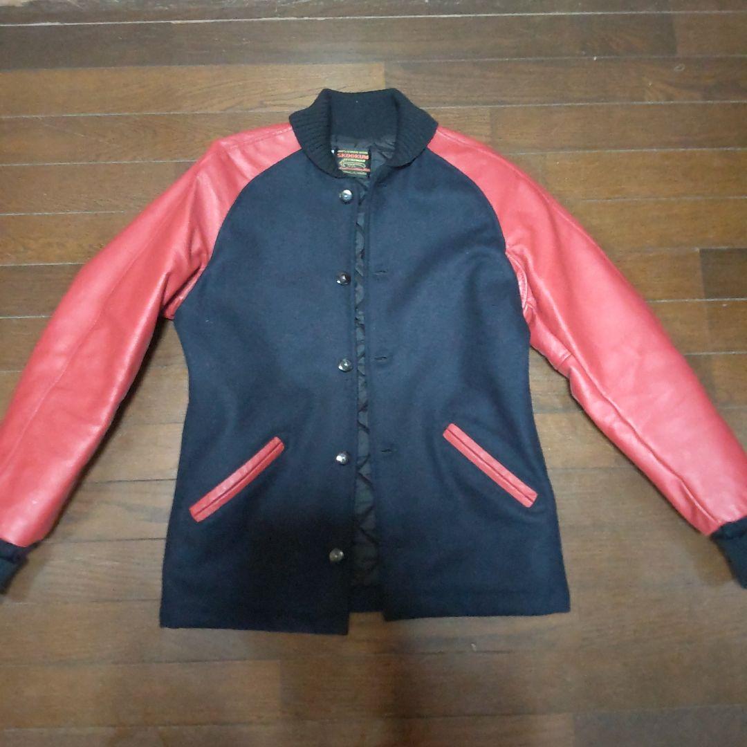 スクーカムスタジャン ネイビー×レッド36(最終値下げ) SKOOKUM（スクーカム） スタジャン 「別注」「SKOOKUM」スタジアム