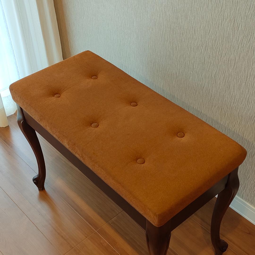 希少 アンティーク ピアノ椅子 長椅子 猫脚 ベンチタイプ