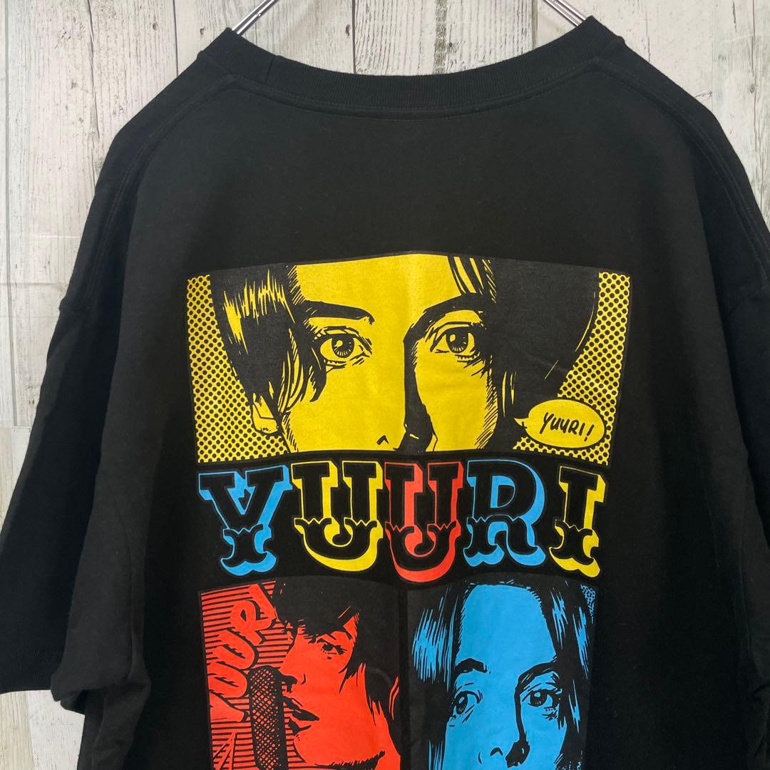 優里 アメコミ風デザインTシャツ ブラック L 優里 アメコミ風フェスT