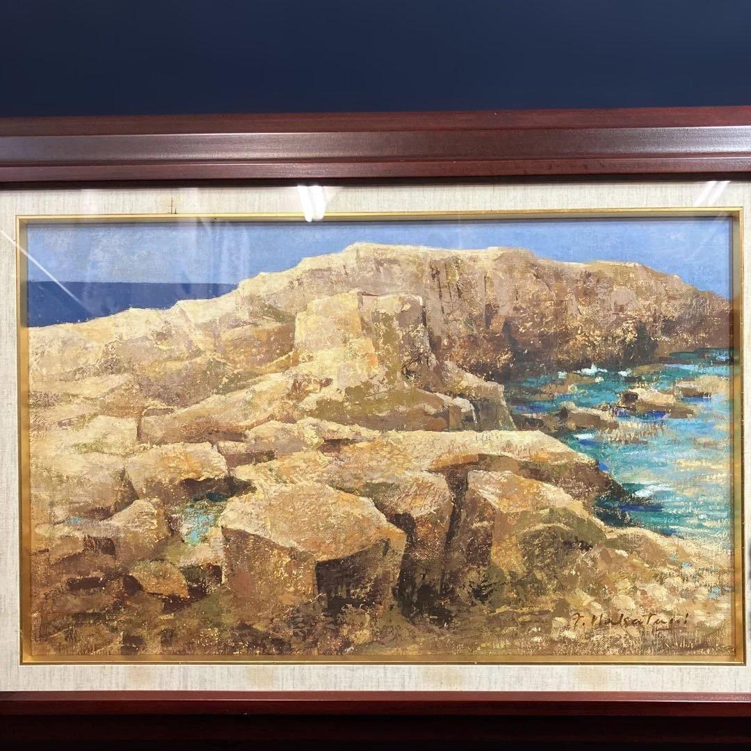 油彩 中谷泰「磯岩1 M10号」