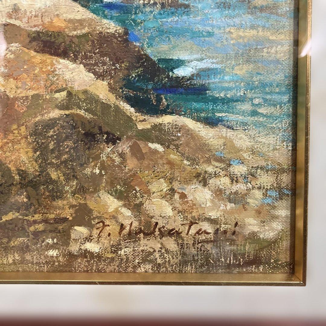 油彩 中谷泰「磯岩1 M10号」