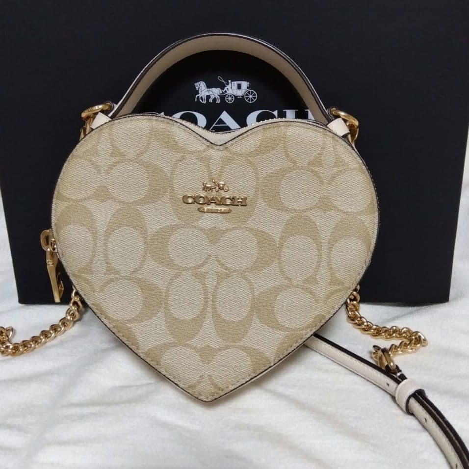 COACH ハート ショルダーバッグ 2way シグネチャー レザー