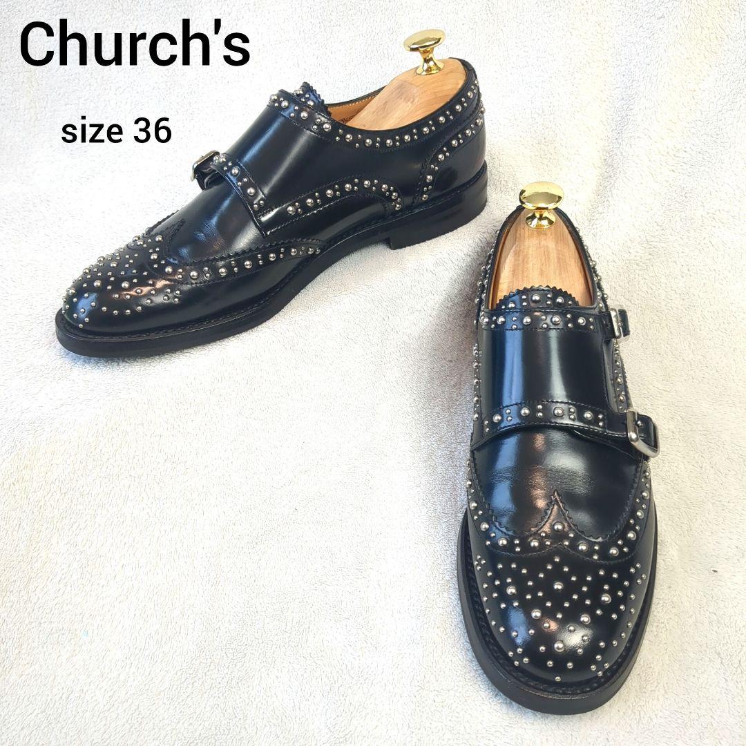 Church's チャーチ LANA MET レザー ブラック サイズ36 楽天市場】【CHURCH'S/チャーチ/スタッズ付 Wモンクストラップシューズ