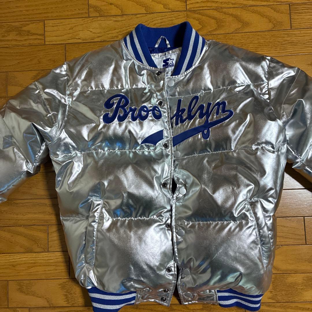 MLB公式 ブルックリンドジャース スタジャン Mサイズ シルバー