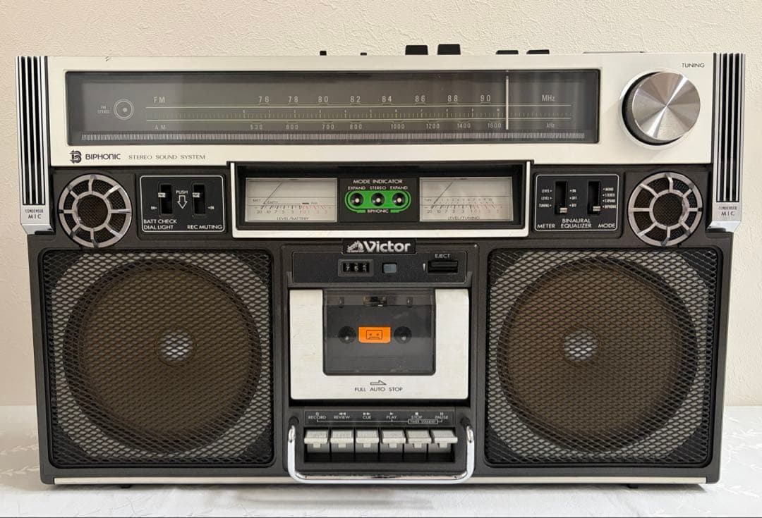 昭和レトロ　ビクターラジカセ（BIPHONICシステム） Victor 日本ビクター ラジカセ カラーテレビ カラカセ CX-50 レトロ