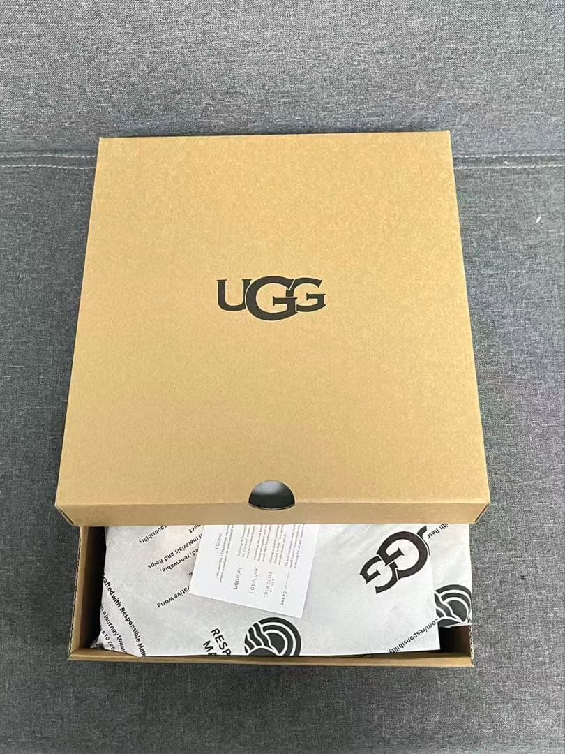 UGG ムートンブーツ ベージュ プラットフォームスリッパ 23.5cm