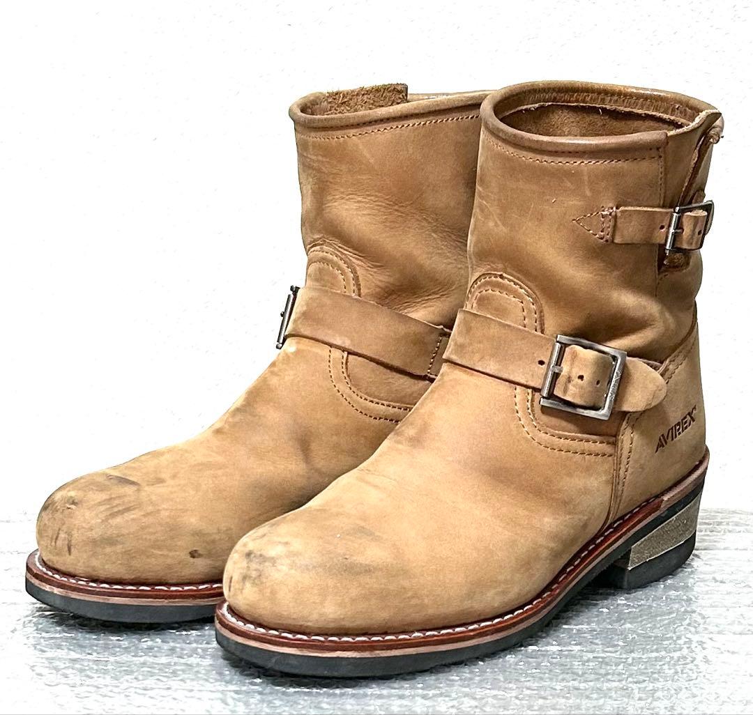 27cm】AVIREX ショートエンジニアブーツRED☆ハーレーgpzWING - メルカリ
