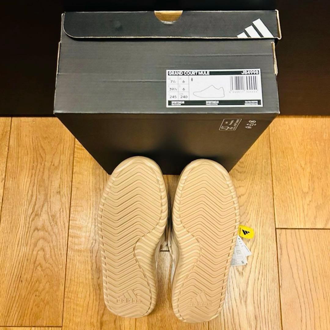 韓国限定】adidas アディダス24.5㎝ ボア付き サンダル ブラウン