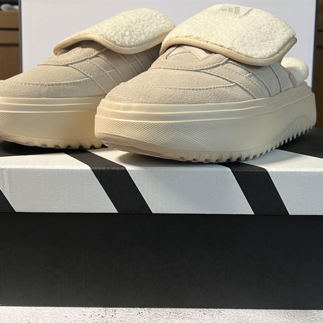 adidas アディダス 24.5cm ボア付き サンダル ミュール