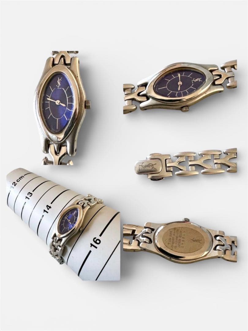 電池交換済】Yves Saint Laurent 腕時計 ネイビー YSL - メルカリ